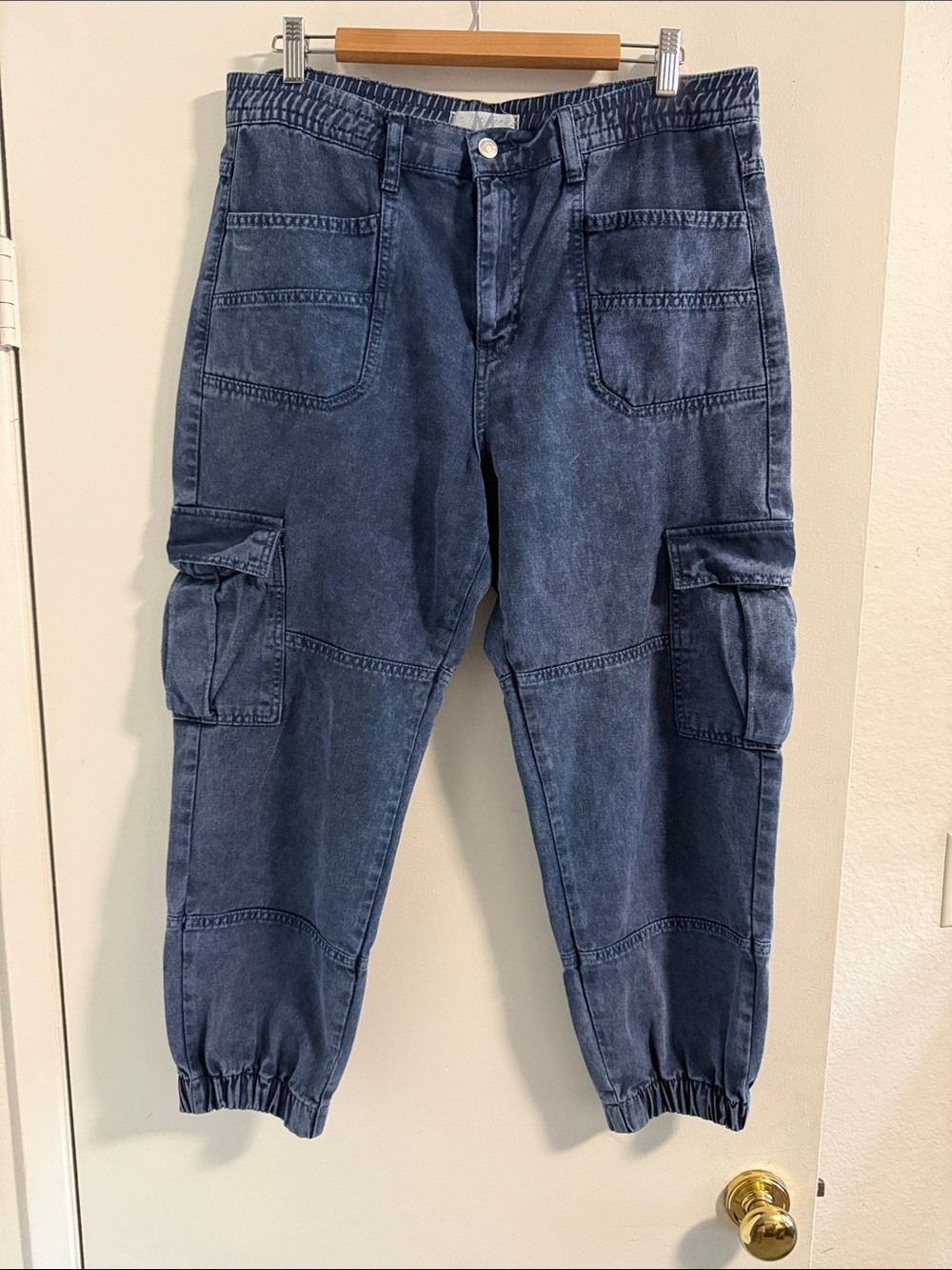 We The Free Faded Navy Cargo Crop Jeans